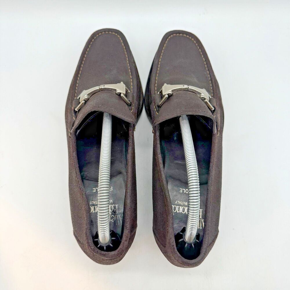 Allen Edmonds Fiesole Horse Bit Loafer Men's 9.5D Dark Brown Waxed Leather Shoes - Picture 7 of 14